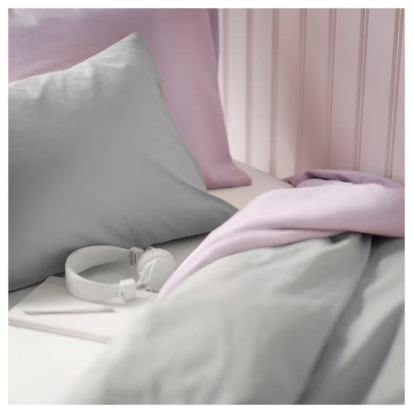 IKEA NATTSVÄRMARE duvet cover and pillowcase(s), King Light Gray, Ikea Ireland | 2435ZMPLE
