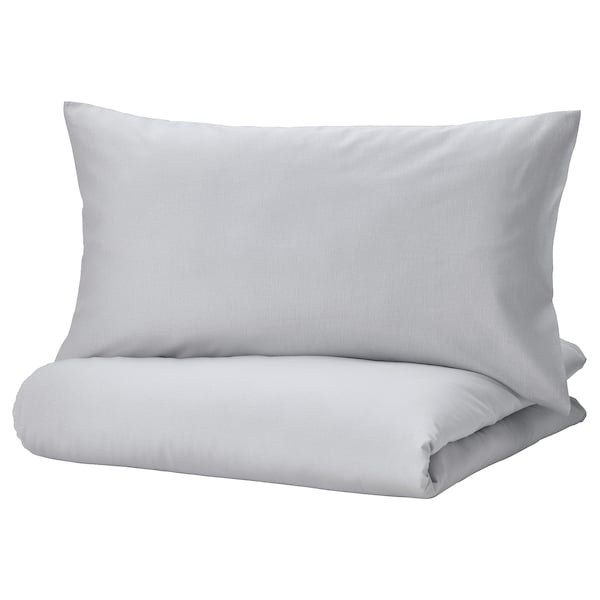IKEA NATTSVÄRMARE duvet cover and pillowcase(s), King Light Gray, Ikea Ireland | 2435ZMPLE