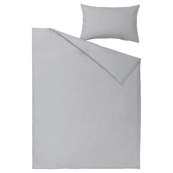 IKEA NATTSVÄRMARE duvet cover and pillowcase(s), Twin Light Gray, Ikea Ireland | 6591QWKAZ
