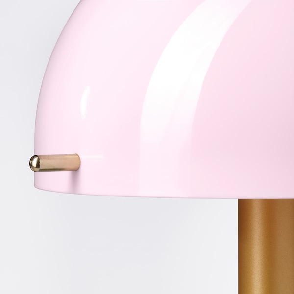 IKEA NÖDMAST LED portable lamp, battery operated, light pink/dark gray-green, 10 ¼ in, Ikea Ireland | 2659HDOYG