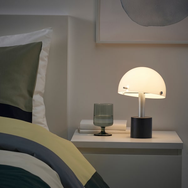 IKEA NÖDMAST LED portable lamp, battery operated, white/black, 10 ¼ in, Ikea Ireland | 2916GIYJR