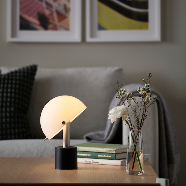 IKEA NÖDMAST LED portable lamp, battery operated, white/black, 10 ¼ in, Ikea Ireland | 2916GIYJR
