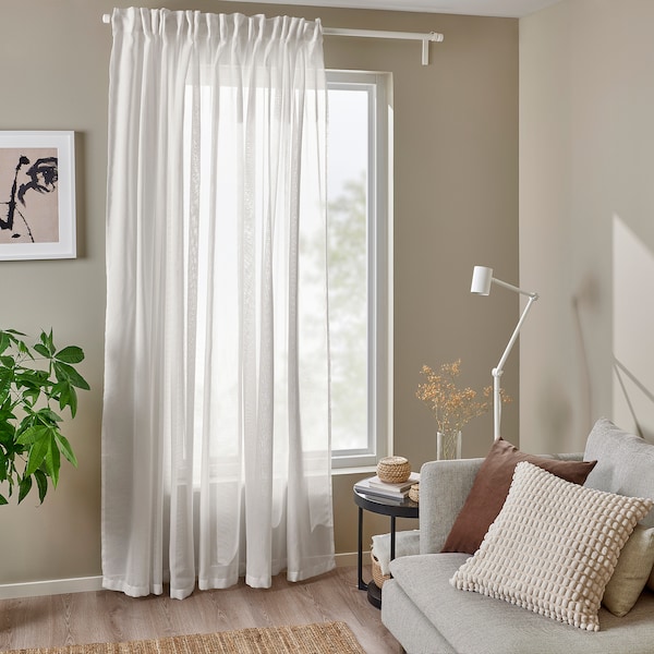 IKEA ÄNGSFRYLE sheer curtain, 1 piece, white, 118x98 in, Ikea Ireland | 4208WVURE