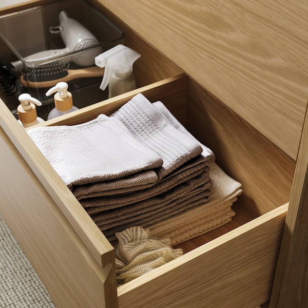 IKEA ÄNGSJÖN Bathroom vanity with drawers, 30x21x25 1/8 in Oak Effect, Ikea Ireland | 2813JGWBL