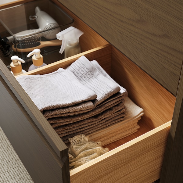 IKEA ÄNGSJÖN Bathroom vanity with drawers, 30x21x25 1/8 in Brown Oak Effect, Ikea Ireland | 7548XEITO