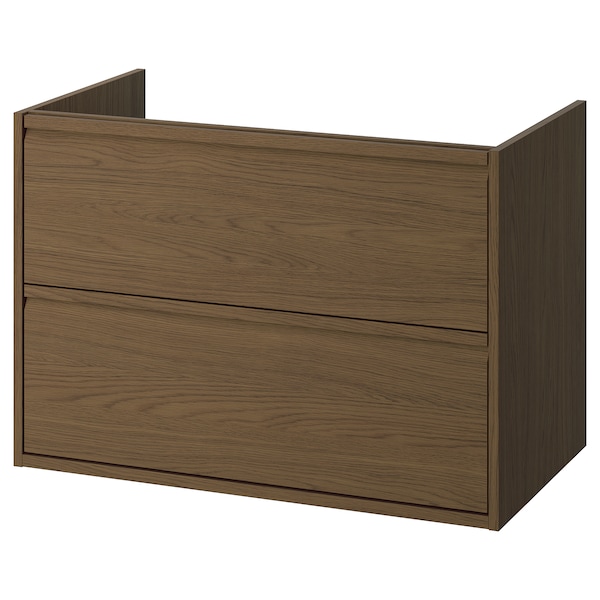 IKEA ÄNGSJÖN Bathroom vanity with drawers, 36x21x25 1/8 in Brown Oak Effect, Ikea Ireland | 0581LHPWY