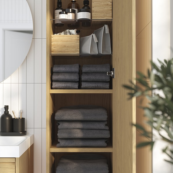 IKEA ÄNGSJÖN high cabinet with doors, 18x15x77 in Oak Effect, Ikea Ireland | 2168EAGMK