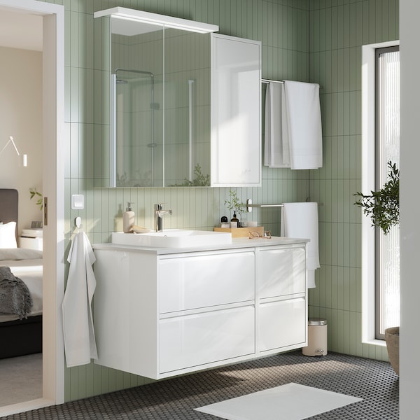 IKEA ÄNGSJÖN wall cabinet with door, 18x6x37 in High Gloss White, Ikea Ireland | 8012FUSAE
