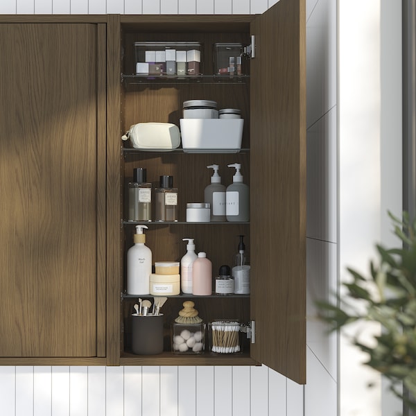 IKEA ÄNGSJÖN wall cabinet with door, 18x6x37 in Brown Oak Effect, Ikea Ireland | 0426LOSGD
