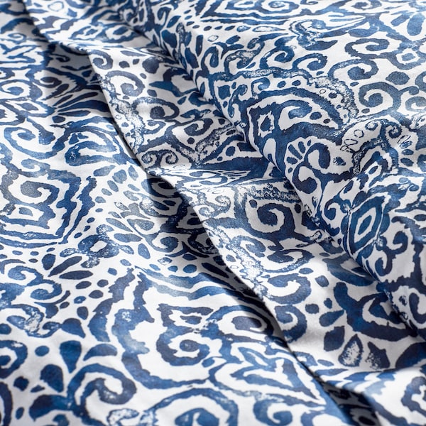 IKEA ÄNGSKLOCKA comforter set, King Blue / White, Ikea Ireland | 9836WRBGH
