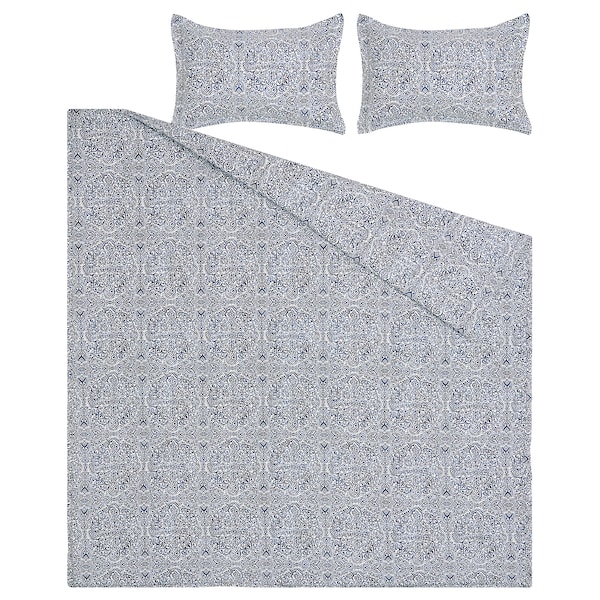 IKEA ÄNGSKLOCKA comforter set, King Blue / White, Ikea Ireland | 9836WRBGH