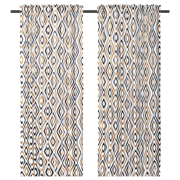 IKEA ÄNGSKOVALL curtains, 1 pair, multicolor, 57x98 in, Ikea Ireland | 9348KJFPA