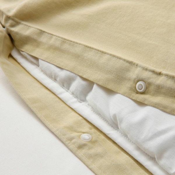 IKEA ÄNGSLILJA duvet cover and pillowcase(s), King Light Beige / Green, Ikea Ireland | 0726HSZOL
