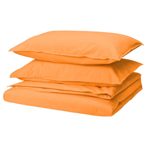 IKEA ÄNGSLILJA duvet cover and pillowcase(s), Full/Queen (Double/Queen) Orange, Ikea Ireland | 3106FCSDI