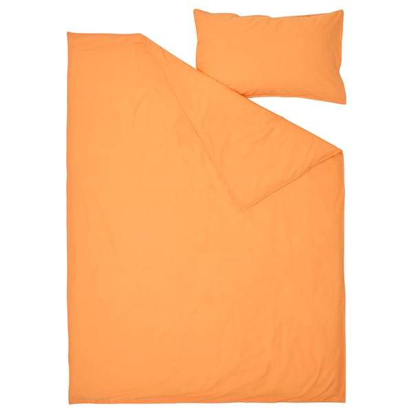 IKEA ÄNGSLILJA duvet cover and pillowcase(s), Twin Orange, Ikea Ireland | 0382UNBRG