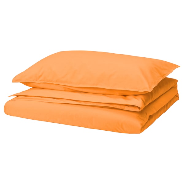 IKEA ÄNGSLILJA duvet cover and pillowcase(s), Twin Orange, Ikea Ireland | 0382UNBRG