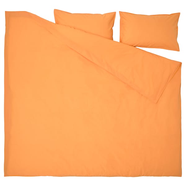 IKEA ÄNGSLILJA duvet cover and pillowcase(s), King Orange, Ikea Ireland | 4708OLGWR