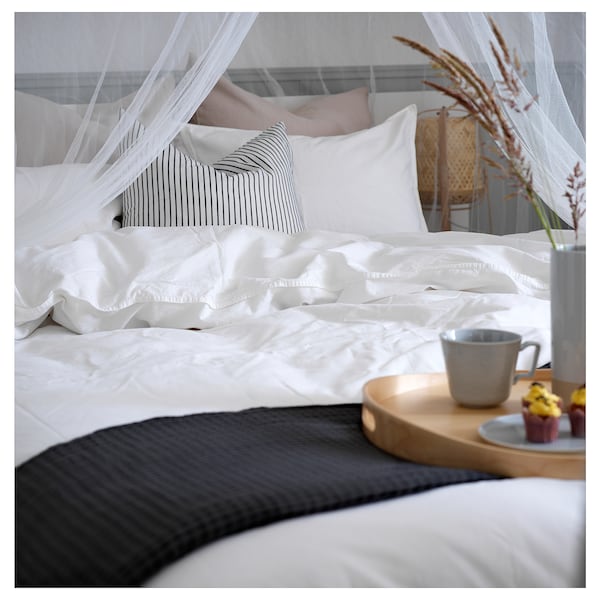 IKEA ÄNGSLILJA duvet cover and pillowcase(s), Full/Queen (Double/Queen) White, Ikea Ireland | 4502ZXRJH