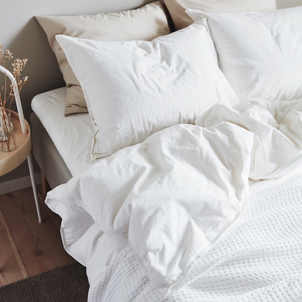 IKEA ÄNGSLILJA duvet cover and pillowcase(s), Full/Queen (Double/Queen) White, Ikea Ireland | 4502ZXRJH