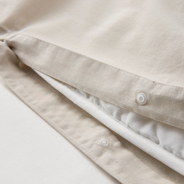 IKEA ÄNGSLILJA duvet cover and pillowcase(s), Full/Queen (Double/Queen) Light Grey / Beige, Ikea Ireland | 6921ADZIP
