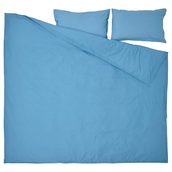 IKEA ÄNGSLILJA duvet cover and pillowcase(s), Full/Queen (Double/Queen) Blue, Ikea Ireland | 4965TLVSA