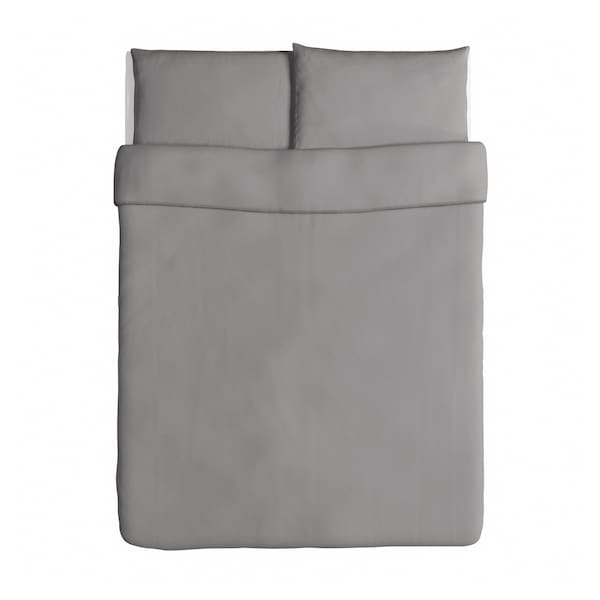 IKEA ÄNGSLILJA duvet cover and pillowcase(s), Full/Queen (Double/Queen) Gray, Ikea Ireland | 4096ENMAX