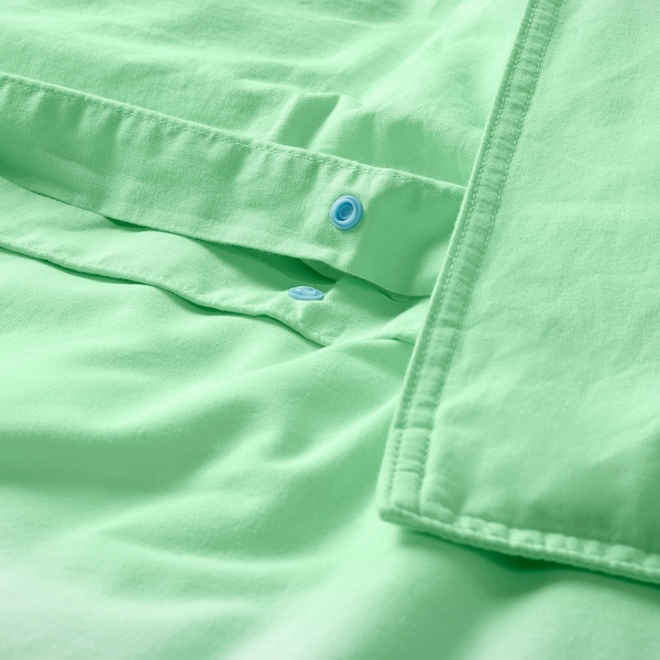 IKEA ÄNGSLILJA duvet cover and pillowcase(s), Full/Queen (Double/Queen) Light Green, Ikea Ireland | 0958ECQYR