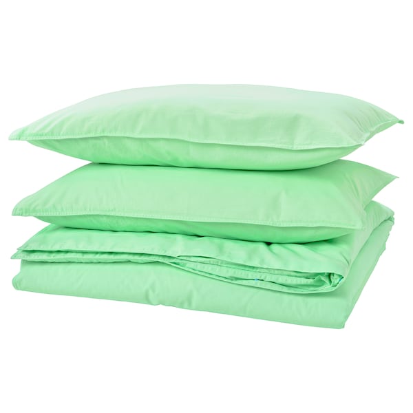 IKEA ÄNGSLILJA duvet cover and pillowcase(s), Full/Queen (Double/Queen) Light Green, Ikea Ireland | 0958ECQYR