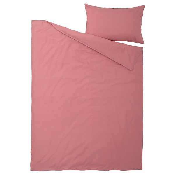 IKEA ÄNGSLILJA duvet cover and pillowcase(s), Twin Dark Pink, Ikea Ireland | 9876XEVUQ