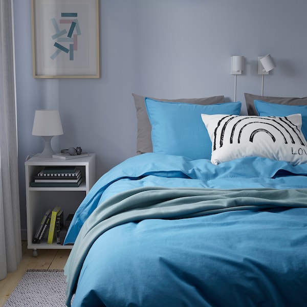 IKEA ÄNGSLILJA duvet cover and pillowcase(s), Twin Blue, Ikea Ireland | 1026AWOEB