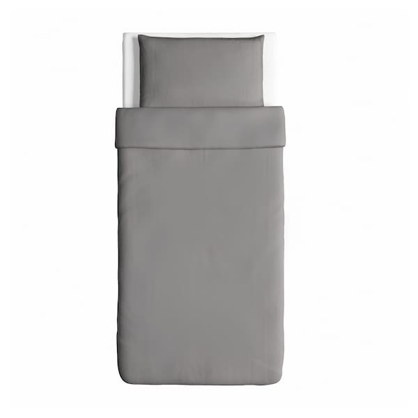IKEA ÄNGSLILJA duvet cover and pillowcase(s), Twin Gray, Ikea Ireland | 6238GJDFR