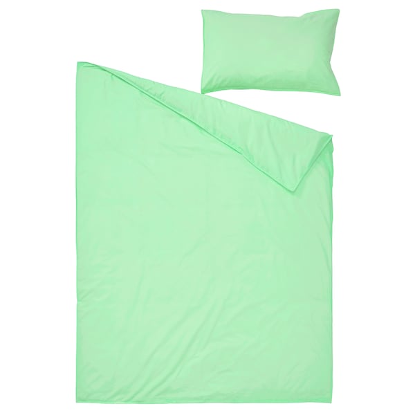 IKEA ÄNGSLILJA duvet cover and pillowcase(s), Twin Light Green, Ikea Ireland | 6921LVFGD