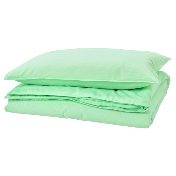 IKEA ÄNGSLILJA duvet cover and pillowcase(s), Twin Light Green, Ikea Ireland | 6921LVFGD