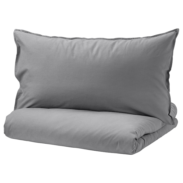 IKEA ÄNGSLILJA duvet cover and pillowcase(s), King Gray, Ikea Ireland | 8453BQMTW