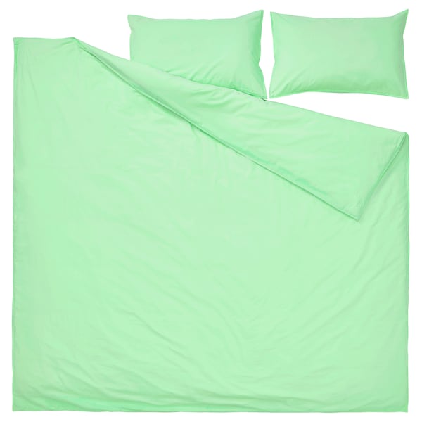IKEA ÄNGSLILJA duvet cover and pillowcase(s), King Light Green, Ikea Ireland | 9750CBQZM