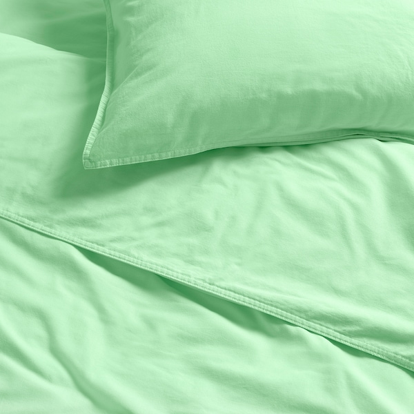 IKEA ÄNGSLILJA duvet cover and pillowcase(s), King Light Green, Ikea Ireland | 9750CBQZM