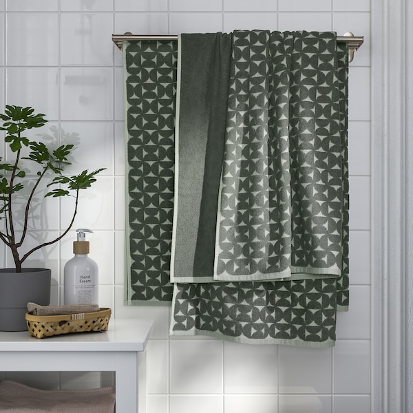 IKEA ÄNGSNEJLIKA bath sheet, 39x59 in Gray / Green, Ikea Ireland | 3897BGXLE