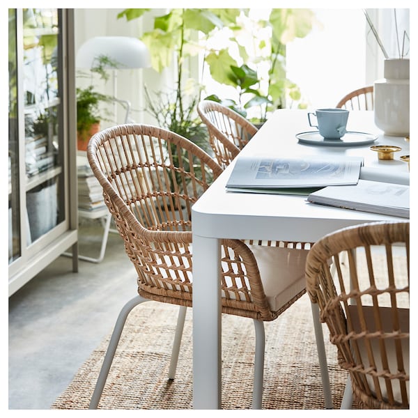 IKEA NILSOVE Armchair, rattan, white, Ikea Ireland | 5072GHYPN