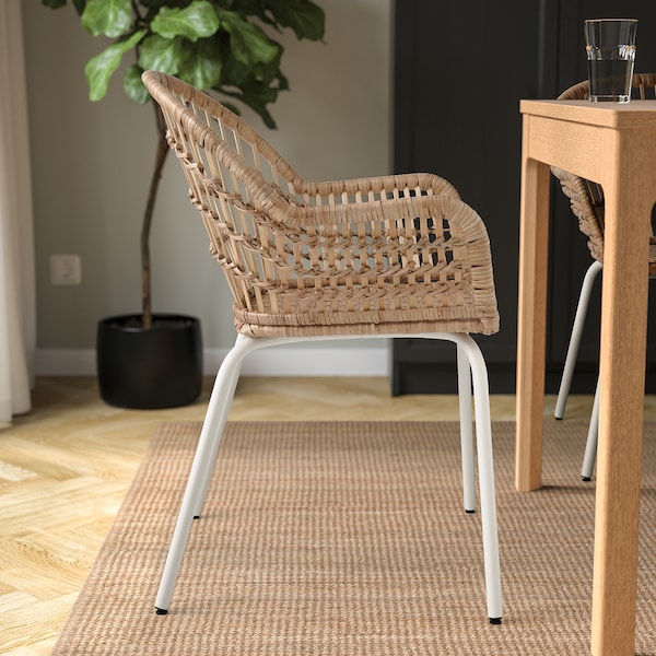 IKEA NILSOVE Armchair, rattan, white, Ikea Ireland | 5072GHYPN