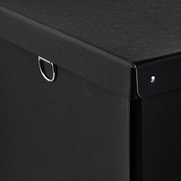 IKEA NIMM storage box with lid, 13 ¾x19 ¾x11 ¾ in Black, Ikea Ireland | 3105TOUKQ