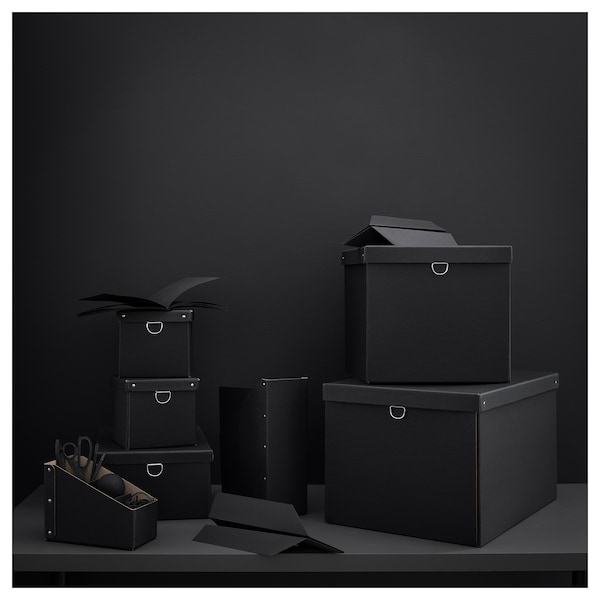 IKEA NIMM storage box with lid, 13 ¾x19 ¾x11 ¾ in Black, Ikea Ireland | 3105TOUKQ