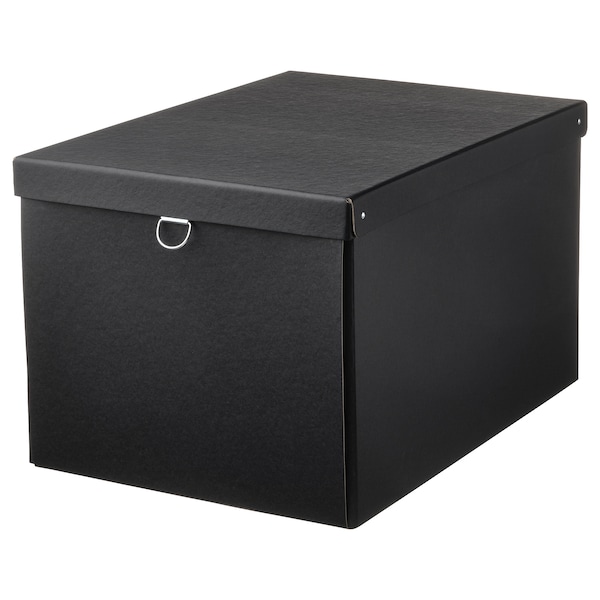 IKEA NIMM storage box with lid, 13 ¾x19 ¾x11 ¾ in Black, Ikea Ireland | 3105TOUKQ
