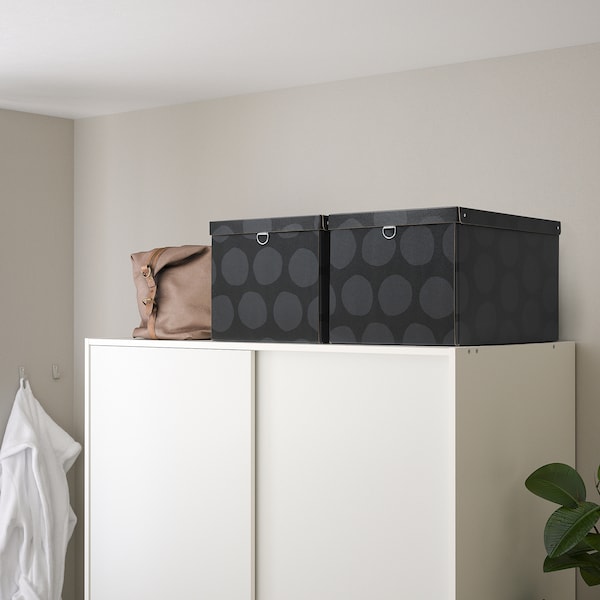 IKEA NIMM storage box with lid, 13 ¾x19 ¾x11 ¾ in Spotted Gray, Ikea Ireland | 4769CPBQZ