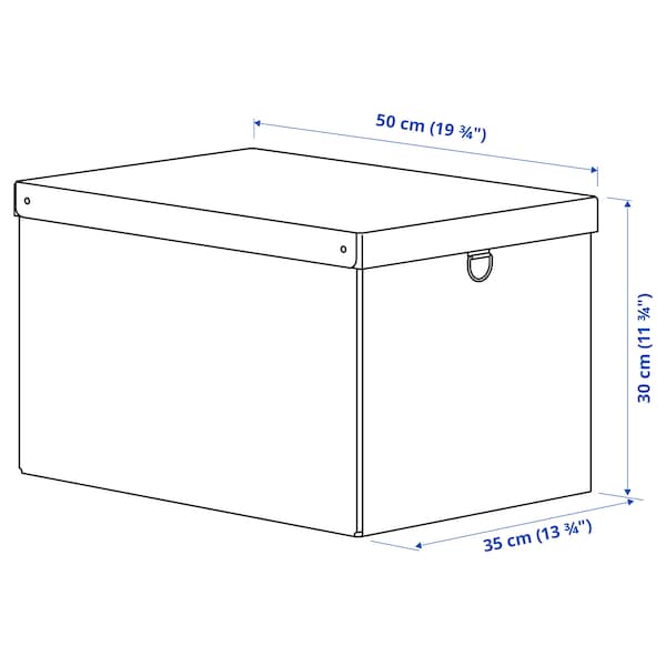 IKEA NIMM storage box with lid, 13 ¾x19 ¾x11 ¾ in Spotted Gray, Ikea Ireland | 4769CPBQZ