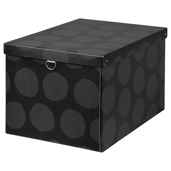 IKEA NIMM storage box with lid, 13 ¾x19 ¾x11 ¾ in Spotted Gray, Ikea Ireland | 4769CPBQZ