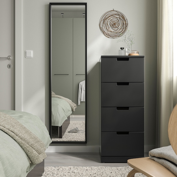IKEA NISSEDAL mirror, 15 3/4x59 in Black, Ikea Ireland | 0529ATMDU