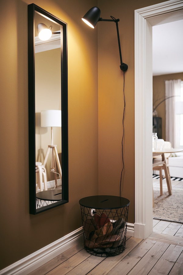 IKEA NISSEDAL mirror, 15 3/4x59 in Black, Ikea Ireland | 0529ATMDU
