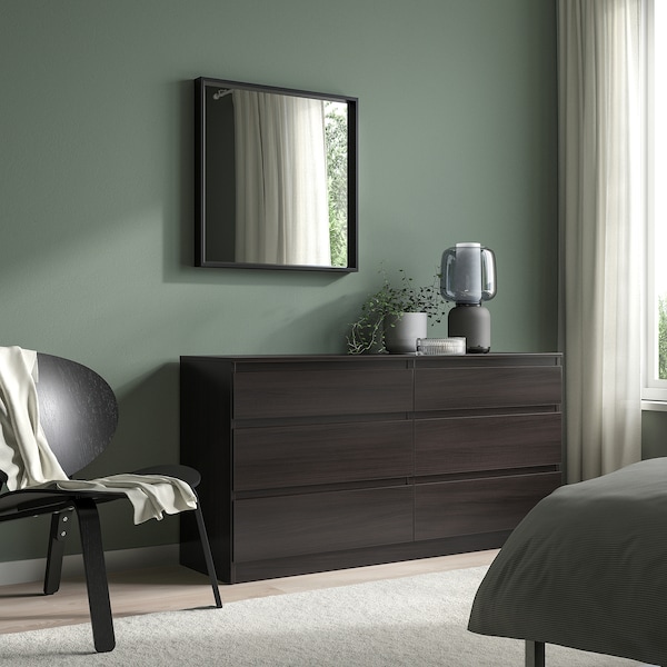 IKEA NISSEDAL mirror, 25 5/8x25 5/8 in Black, Ikea Ireland | 0945QUYZP