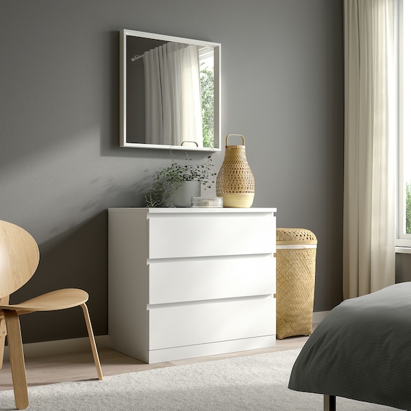 IKEA NISSEDAL mirror, 25 5/8x25 5/8 in White, Ikea Ireland | 7284QHYTZ