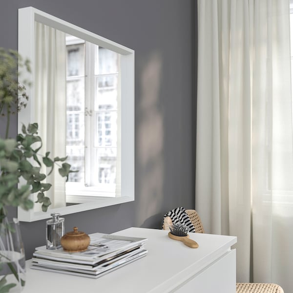 IKEA NISSEDAL mirror, 25 5/8x25 5/8 in White, Ikea Ireland | 7284QHYTZ